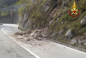 Lo smottamento di oggi a Rivalgo.